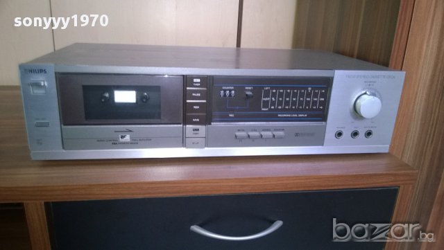 philips f6233/00 stereo cassette deck-made in belgium-внос швеицария, снимка 2 - Плейъри, домашно кино, прожектори - 9009264