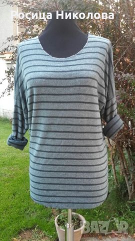 Д блуза с интересен гръб в цветове , снимка 1 - Блузи с дълъг ръкав и пуловери - 22702569