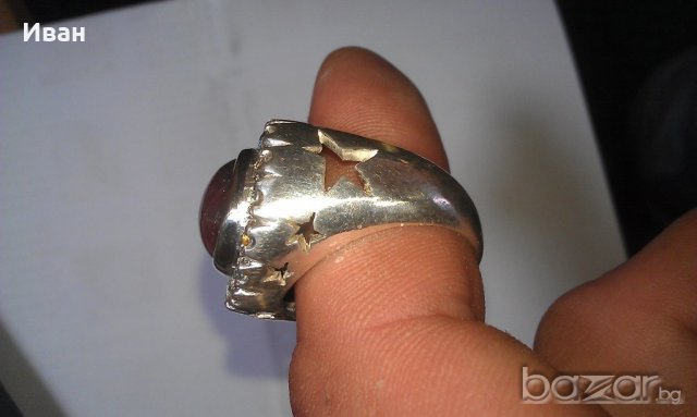 Сребърен пръстен със сапфири, снимка 7 - Пръстени - 18977006