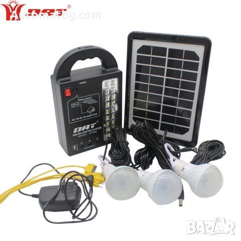 Комплект LED диодни лампи със соларен панел и акумулатор DAT AT-888, снимка 3 - Аксесоари и консумативи - 25255541