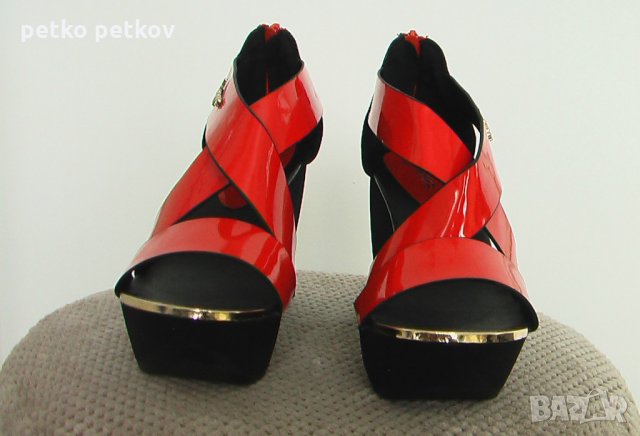 Дамски обувки "Tendenz" - червени , снимка 4 - Дамски ежедневни обувки - 21543456