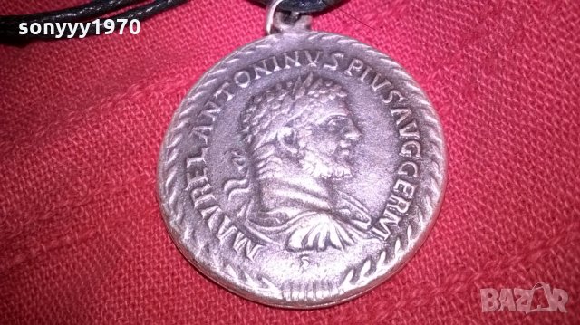 ретро колие-4см-посребрено