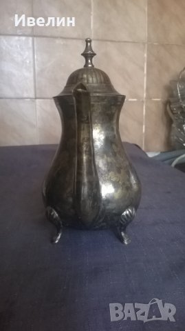 стара посребрена кана от бронз, снимка 2 - Антикварни и старинни предмети - 24637765