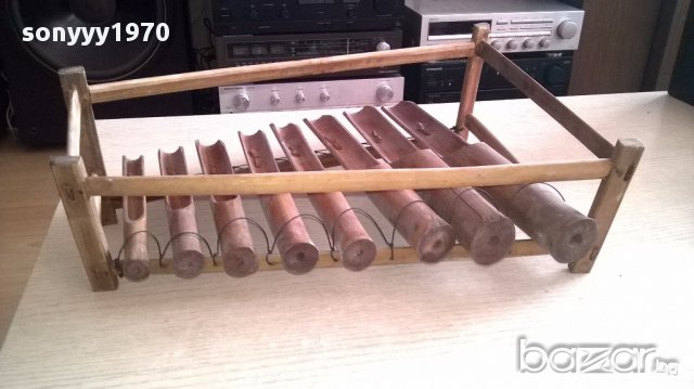 Ретро музикален инструмент-бамбуков-45х38х18см-внос швеицария, снимка 12 - Антикварни и старинни предмети - 17082626