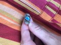Красив сребърен пръстен с тюркоаз, снимка 1 - Пръстени - 25080067