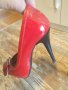 Червен лак естествен и естествена кожа, обувки , снимка 1 - Дамски елегантни обувки - 25534973