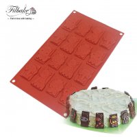 16 шоко блокчета плочки  животни силиконов молд форма за фондан шоколад декорация торта бисквитки , снимка 2 - Форми - 21168730