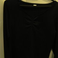 M черна дамска памучна блуза дълъг ръкав дамски памучни блузи дълги ръкави, снимка 1 - Блузи с дълъг ръкав и пуловери - 7288048