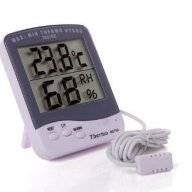 Електронен дигитален термометър за вътрешна и външна температура със сонда за инкубатор и влагомер, снимка 3 - Други стоки за дома - 13066530