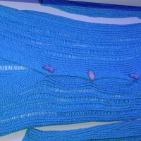 S/M Auzu синя дълга жилетка, фино плетиво – S/Mразмер, снимка 2 - Жилетки - 25152165