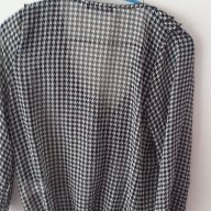Маркова ефирна блуза черно и бяло, размер М-Л, снимка 4 - Блузи с дълъг ръкав и пуловери - 18055513