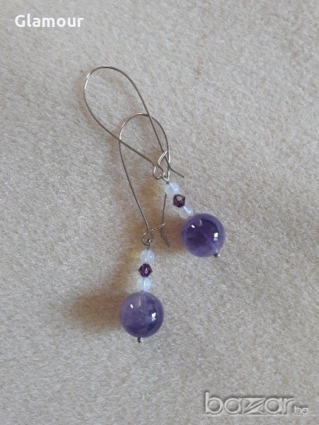 Обеци с аметист, снимка 1