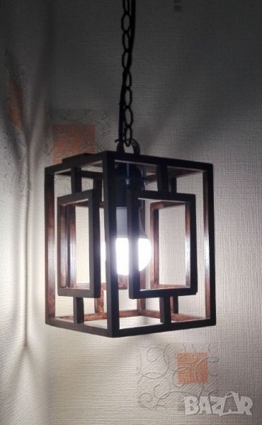 Висяща декоративна дървена лампа, снимка 1