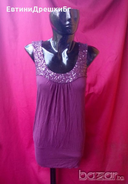 Лилава туника с пайети С, снимка 1