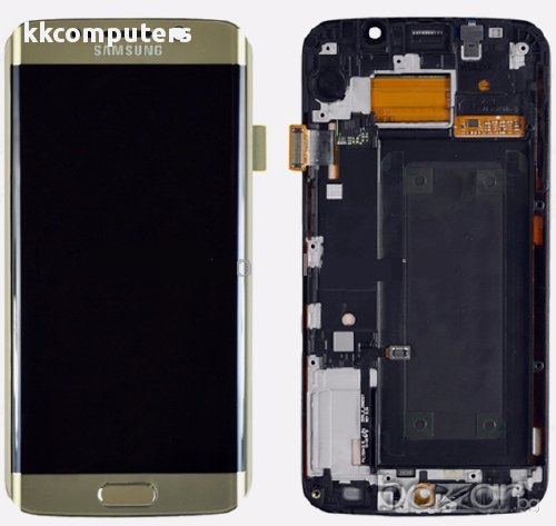 GSM Display Samsung Galaxy S6 Edge SM-G925F Gold with frame and home button Full Original, снимка 1