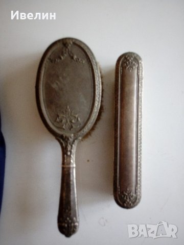 стар посребрен комплект четки арт деко