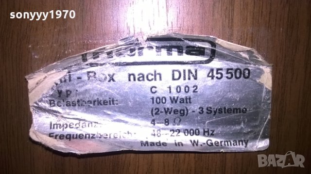 norma-made in w.germany 2x100w-култови тонколони, снимка 14 - Тонколони - 25507539