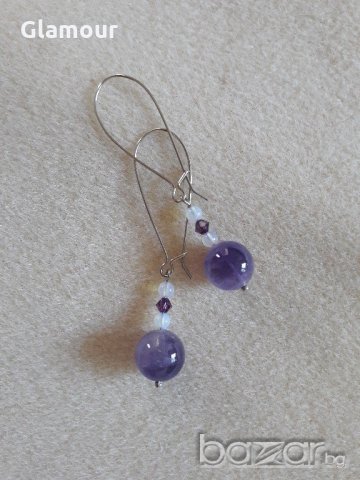 Обеци с аметист