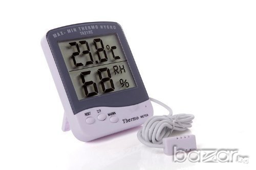 Електронен дигитален термометър за вътрешна и външна температура със сонда за инкубатор и влагомер, снимка 3 - Други стоки за дома - 13066530