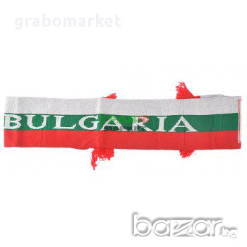 Двулицев шал с цветовете на българския трикольор с червени ресни. Надпси - Bulgaria. , снимка 2 - Шапки - 16202107