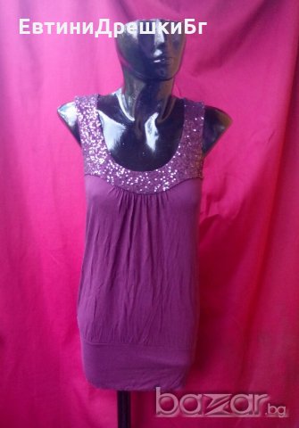 Лилава туника с пайети С, снимка 1