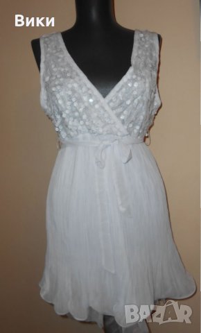 Бяла рокля Azara, снимка 1 - Рокли - 22643590