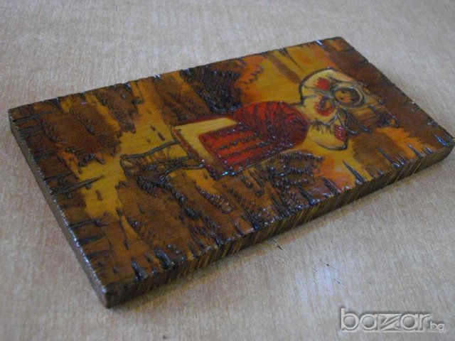 Картина върху дърво пирографирана румънска, снимка 3 - Пана - 7600760