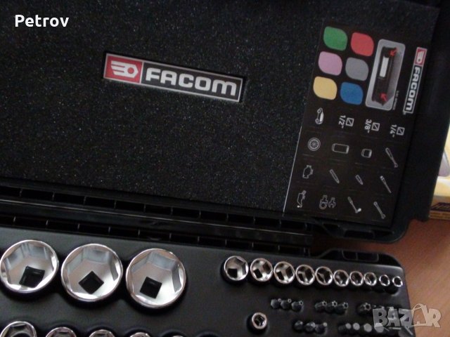 FACOM RS.161-2  - ТОП Profi Гедория 1/4 "+ 1/2" , 55 елемента , ЧИСТО НОВА , внос Германия, снимка 4 - Ключове - 26120780