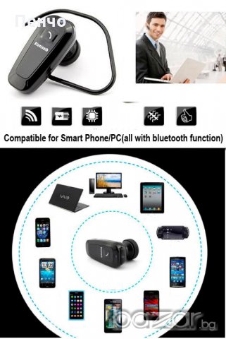 Безжична Bluetooth блутут слушалка слушалка Handsfree хендсфрее за телефон за iPhone Samsung, снимка 2 - Слушалки, hands-free - 21366116