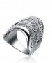 Намален Сребрист пръстен с нестандартна форма, снимка 1 - Пръстени - 18476179