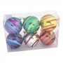 Комплект от 6 бр. топки за окачване на елха - цветни ленти. Изработени от PVC материал, декорирани