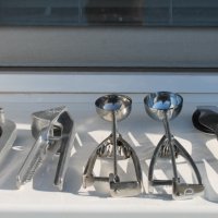 Лот от 5бр кухненски инструменти хром  никел , снимка 1 - Прибори за хранене, готвене и сервиране - 24618705