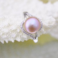 Сребърен безразмерен пръстен с естествени перли , снимка 3 - Пръстени - 20498618