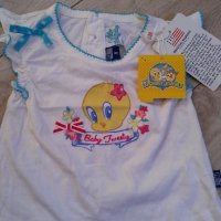 Туити оригинал на Looney Tunes бяла  блуза тениска бебешка, снимка 1 - Бебешки блузки - 21242330