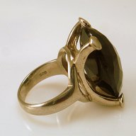 сребърен пръстен с черен кристал, снимка 6 - Пръстени - 13413163