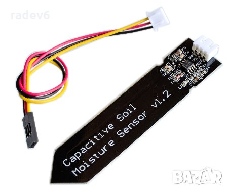 Капацитивен сензор за влага в почвата - аналогов, Ардуино / Arduino, снимка 1