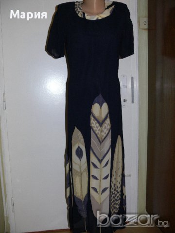 Тъмно синя официална дълга рокля , снимка 4 - Рокли - 12704534