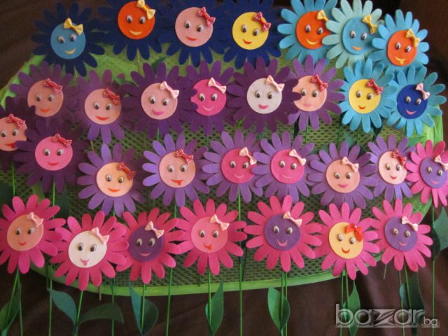 Ръчно изработени маргаритки от филц, снимка 2 - Други - 7881037
