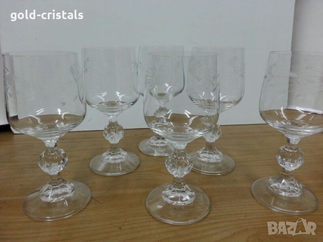 Ретро кристални чаши за вино , снимка 2 - Антикварни и старинни предмети - 22519949