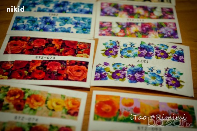 # 6  МОДЕЛ 50 БР ЦВЕТЯ татос ваденки водни стикери за нокти маникюр, снимка 2 - Продукти за маникюр - 15235174