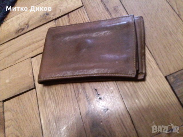 Портфейл светло кафяв 135х85 естествена кожа