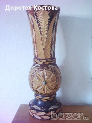 Стара ваза дърворезба 3, снимка 9 - Антикварни и старинни предмети - 10410547