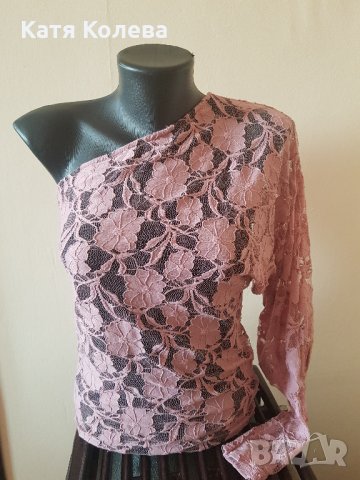 Нова розова блузка на дантела , снимка 2 - Блузи с дълъг ръкав и пуловери - 25713123