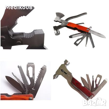 Промо! Мултифункционален инструмент с чук , нож , брадва и др., снимка 4 - Ножове - 24174033