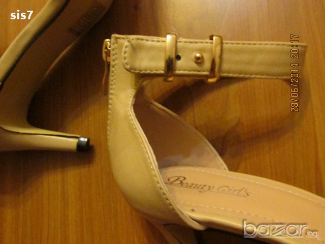 нови елегантни сандали в бежов/телесен цвят внос от Англия, снимка 6 - Сандали - 10943725