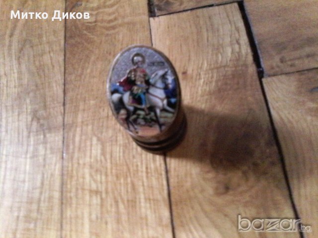 Дървена фигурка със Свети Мина, снимка 1 - Декорация за дома - 20834453