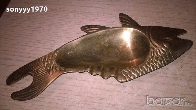 риба-пепелник-мед/месинг-20х9см-внос швеицария, снимка 6 - Колекции - 19989437