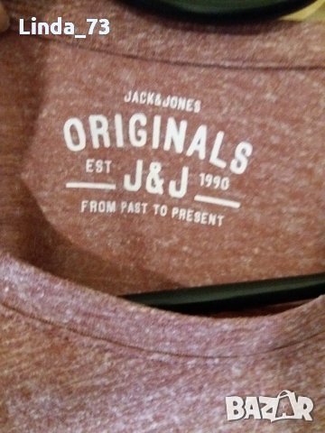 Мъж.тениска-"JACK & JONES"/-полиестер+памук+вискоза/-розов. Закупена от Германия., снимка 4 - Тениски - 21861840