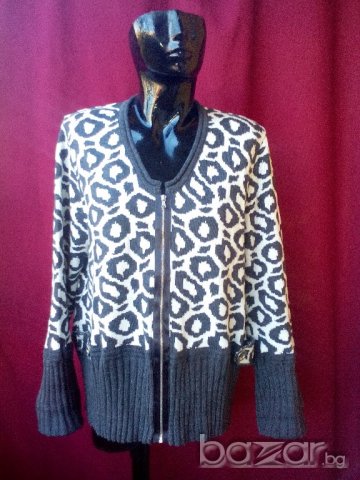 Сиво - бяла дебела жилетка с цип ХЛ, снимка 1