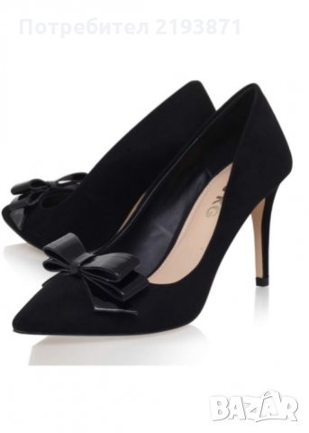 Елегантни черни велурени обувки Kurt Geiger номер 37 и номер 40, снимка 11 - Дамски обувки на ток - 24280076